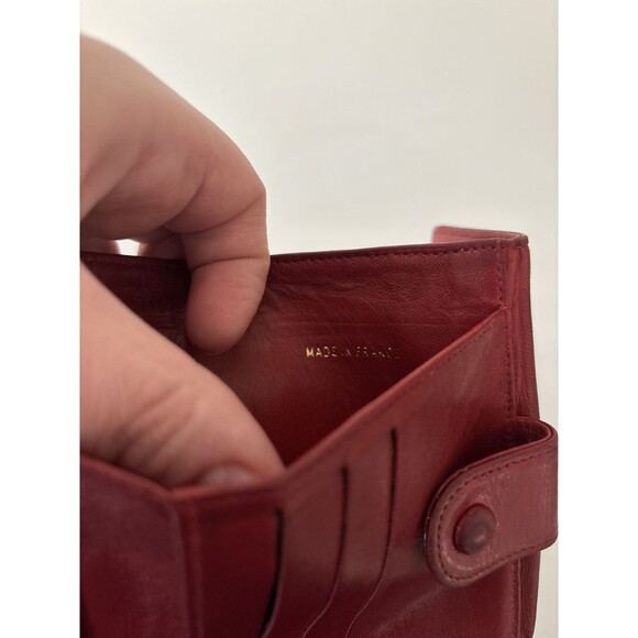 CHANEL Vintage Authentic Leather Timeless CC Wallet Red Flap Snap Closure - Picture 11 of 16